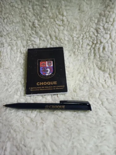 Bloco de notas e caneta 2°Batalhão de Choque