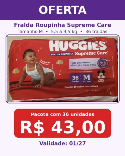 Fralda Huggies Supreme Care Roupinha M - Pacotes Lacrados