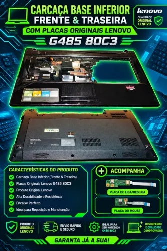 Carcaça Base Inferior Frente & Traseira com Placas Originais LENOVO G485 80C3