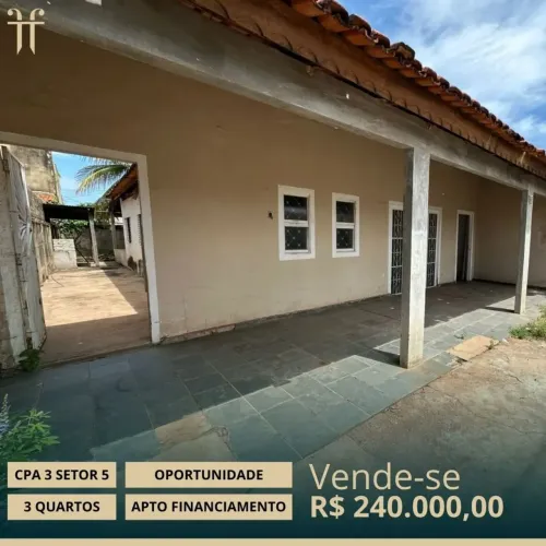 CASA CPA 3 SETOR 5 3 QUARTOS - OPORTUNIDADE