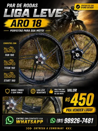 Par de rodas liga leve