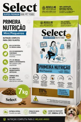 Ração Select Super Premium 7 kg Mini e pequenos