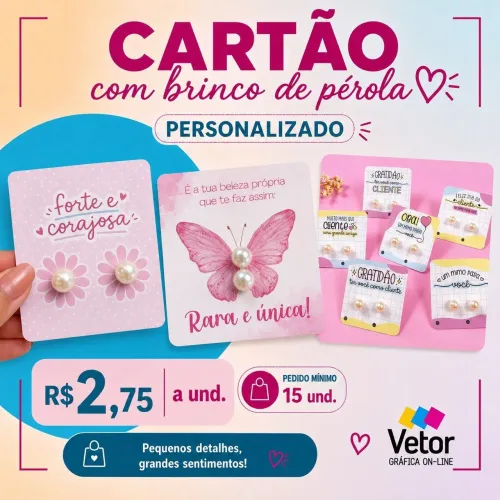 Card com brinco de pérola 