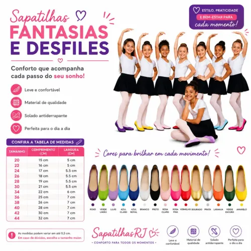 SAPATILHAS MARIA MOLE PARA DESFILES E FANTASIAS DIVERSAS CORES