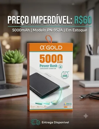 Power Bank 5000Mah Carregador Portátil 