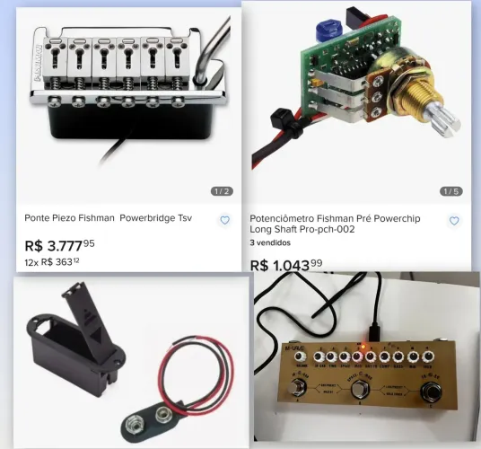 SISTEMA PIEZO FISHMAN + CUBE BABY AC <br><br>Powerbridge TSV, Powerchip e Box 9v <br><br>*R$2.500,00*