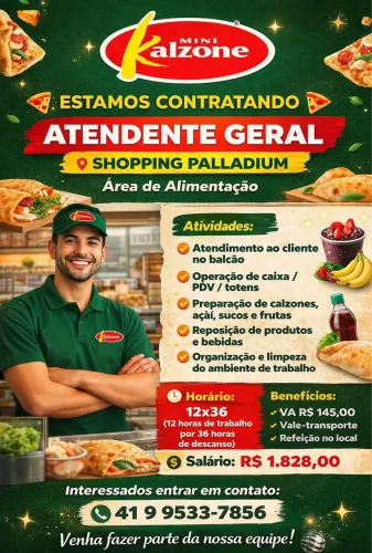 ? VAGA DE EMPREGO | ATENDENTE GERAL