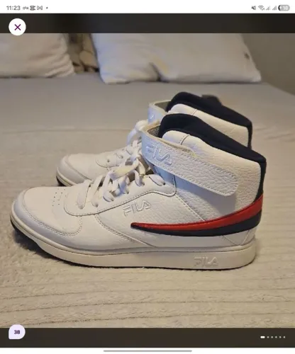 Tenis fila couro branco cano alto unisex 37 masculino / 38 feminino