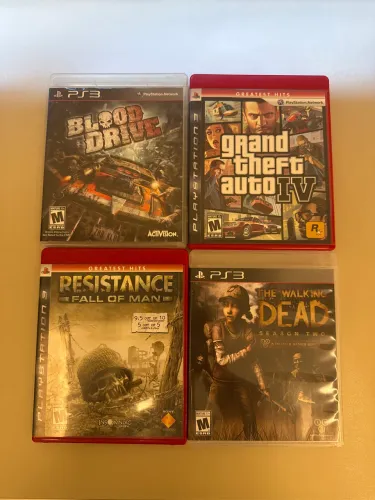 Lote 4 Jogos Originais PS3 (GTA V, Blood Drive, Resistance e etc)