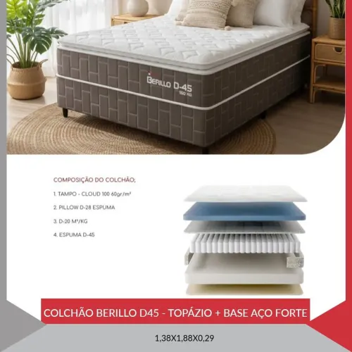 Colchão d45 topázio com a base