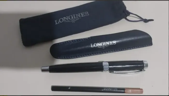 Caneta Longines Original Suíça Metal Com Estojo Colecionador