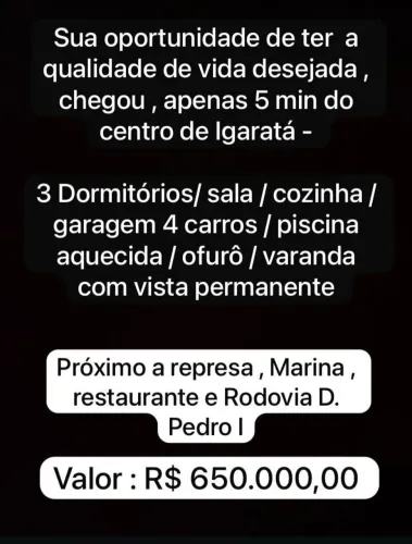 Vendo chácara Igaratá 