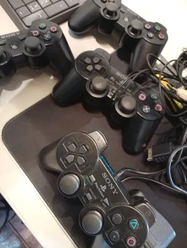 Lote controle Playstation play ps2 e ps3 e camera