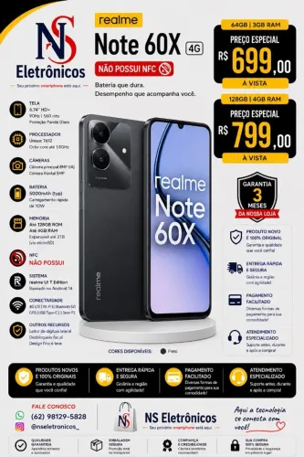 Celular Realme Note 60x 128gb 4gb Dual