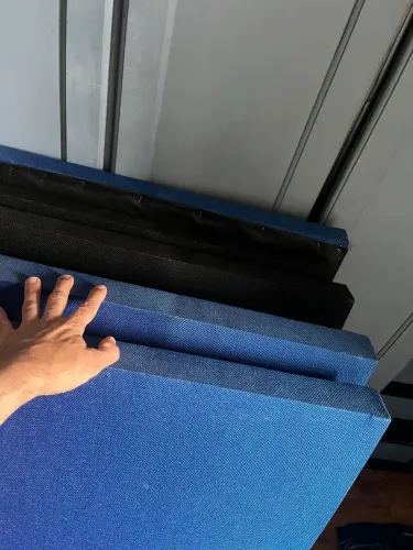 Painel Acústico Lã Rocha 120x60x05 Kit Com 4 Und Cor Azul