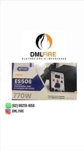 Estação de solda e retrabalho SMD c/soprador de ar quente com suporte 720W 220V KP-ES506