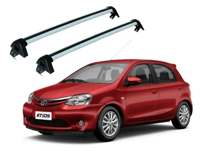 Rack Teto Toyota Etios Hatch E Sedan Projecar Prata, instalado