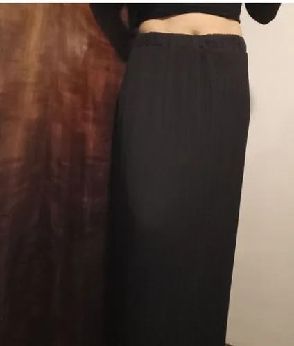 Saia preta plissada