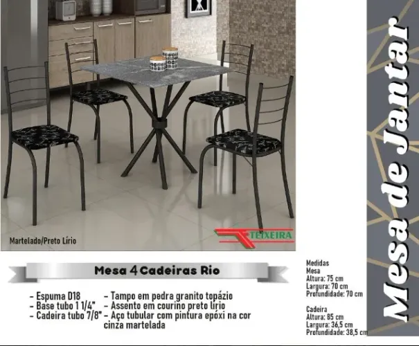 Mesa 4 cadeiras rio