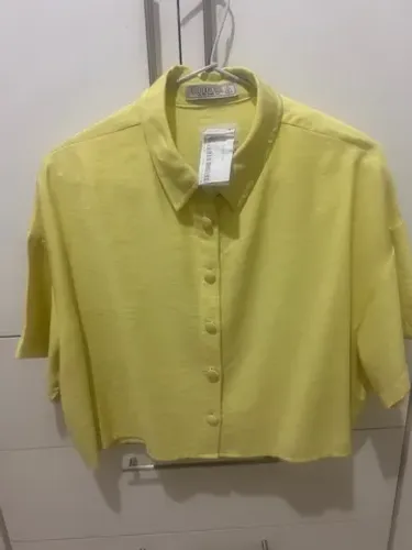 Camisa nova cropped em algodao
