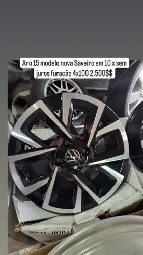 Rodas Aro 15 furacão 4x100 em 10 xsem juros nova Saveiro 