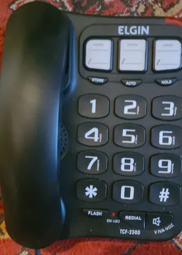 TELEFONE COM NÚMEROS GRANDES /  FIXO DE MESA / PAREDE DA MARCA ELGIN / ALERTA LUMINOSO