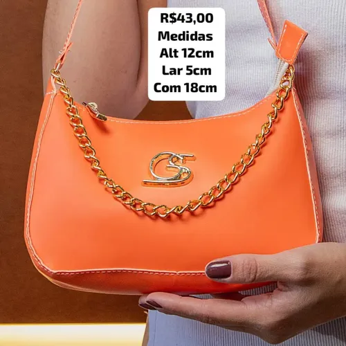 Bolsa de Ombro Laranja - linda e maravilhosa a cara da riqueza 