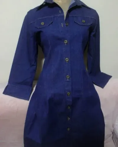 Tamanho 40/38 casaco sobretudo jeans alongado feminino