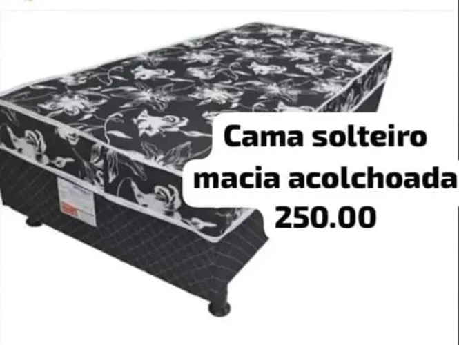 Cama Box Solteiro acolchoada. 1,88x88