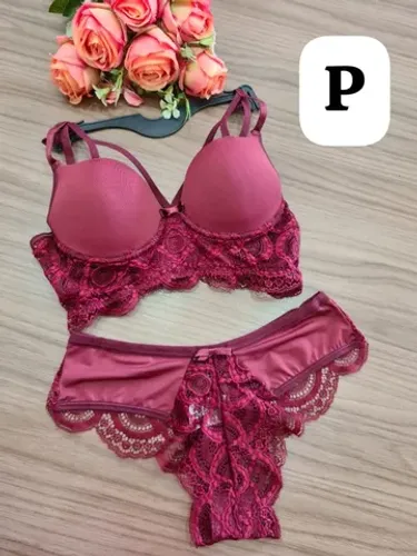 Conjunto lingerie rendas tamanho P