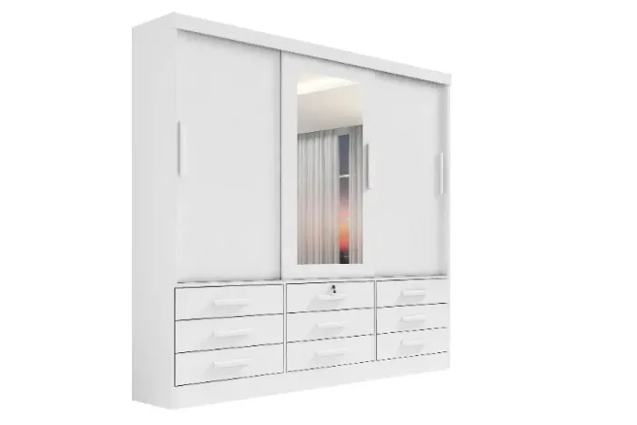Roupeiro Meridian Plus 3 portas Branco