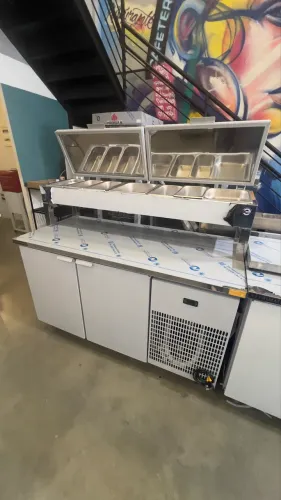 Condimentadora refrigerada 1.50m total inox - pronta entrega - nova
