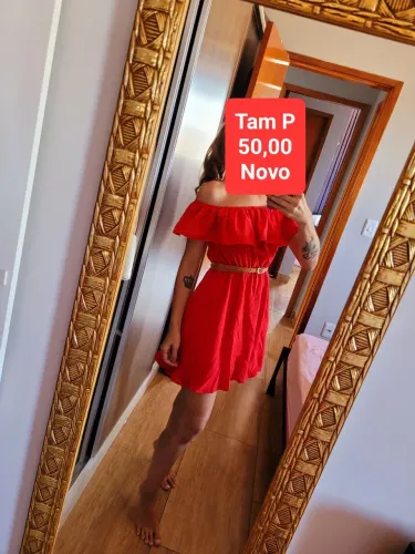 Vestido Vermelho Ombro a Ombro - Tam P