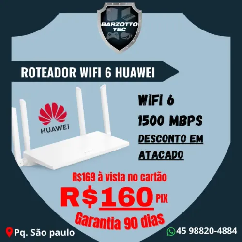 Roteador Wifi6 1500 Mb com garantia de loja