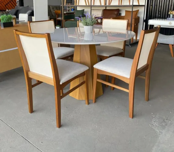 Conjunto de Mesa de Jantar com 4 Cadeiras 120 forte