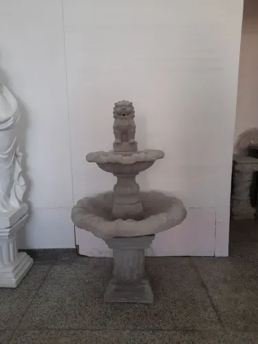 Fonte leão chinês de cimento para jardim