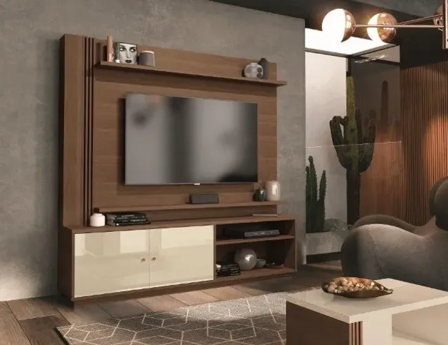 Home Estante RY Com Acabamento Ripado! Frete e Montagem Grátis.