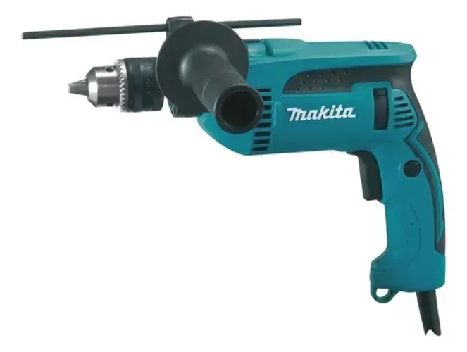 Furadeira Impacto de 1.2" Makita HP1640 760W + Chave + Punho Sem Maleta