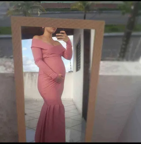 VESTIDO ROSA/ROSÊ PARA ENSAIO DE GESTANTE