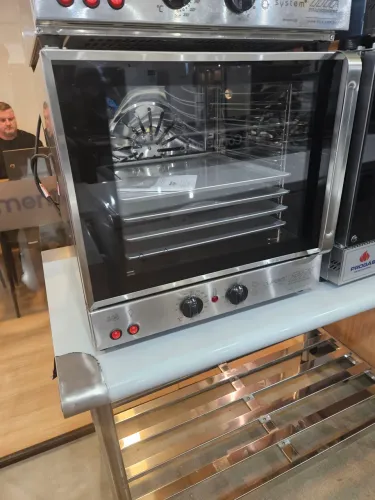 forno turbo elétrico de inox com 4 assadeiras - a pronta entrega