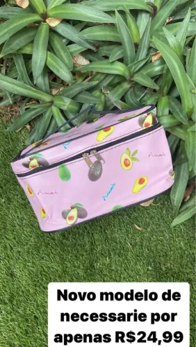 Necessaire com estampa de abacate - Nova!
