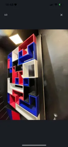 Estante modular colorida para organização