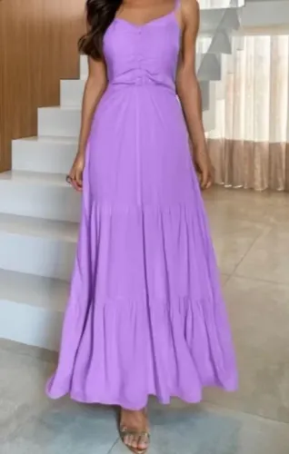 Vestido longo lilás