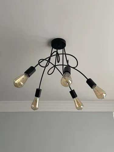 Pendente 5 Lâmpadas Metal Preto Papilon Inspire