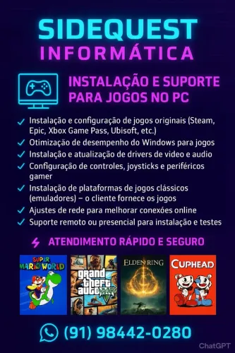 SideQuest Informática - Instalação e Suporte para Jogos no PC
