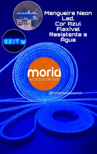 Mangueira Neon LED Azul 5 metros . Flexível Resistente A égua