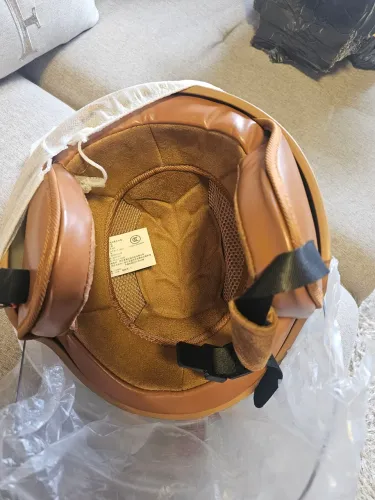 Capacete Vintage para Motociclista - Marrom