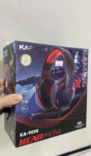 Fone de Ouvido com Microfone Headset Gamer Com Fio -P2- Led Rgb -Ajustável Kapbom KA-9008