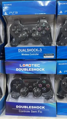 Controle PS3 sem fio p3 preto Playstation Doubleshock