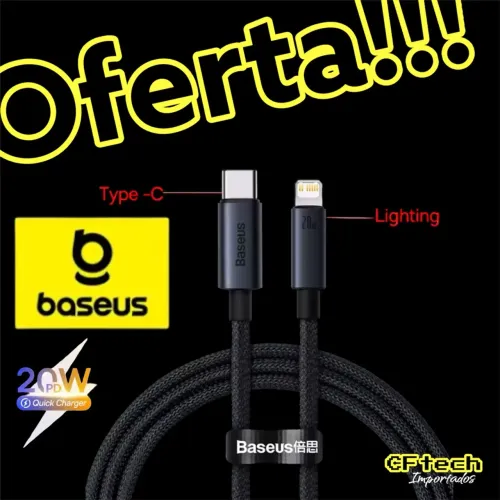 Cabo Baseus 20W para Celular - Carregamento Rápido!